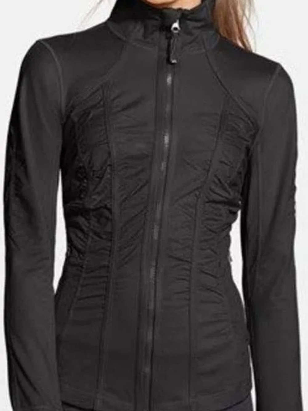 Zella Women’s Black Fitted Zip-Up Jacket Lightweight Fit